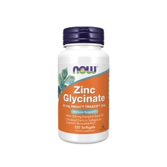 NOW Zinc Glycinate 30 mg Albion TRAACS Zinc, 120 Softgels