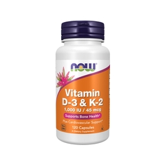 Now Vitamin D-3 & K-2, 1,000 IU / 45 mcg, 120 Veg Capsules