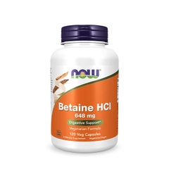 NOW Betaine HCL 648 mg, 120 Veg Capsules