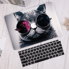 Ốp Macbook In Hình Mèo Đeo Kính (C182)
