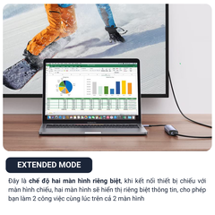 Cáp chuyển đổi USB-C sang HDMI 4K/30Hz với hub USB 3.0 Model 20197