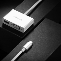 Ugreen 2-trong-1: USB-C to HDMI & VGA - Model 30843