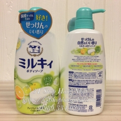 Sữa tắm Bò Milky Body Soap màu xanh lá