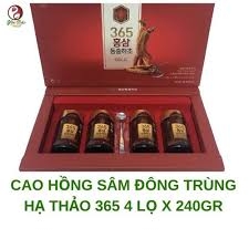 Cao hồng sâm đông trùng hạ thảo Hàn Quốc HANSUSAM 365 hộp 4 lọ x 240g 365