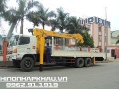 Xe nâng đầu chở máy công trình Hino - Xe Hino nâng đầu chở máy - Xe phọc nâng đầu Hino