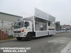 Xe Hino chở Pallet điện tử | Xe Hino thùng cánh dơi | Xe bán hàng lưu động cánh dơi Hino