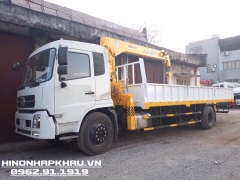 Xe Dongfeng Hoàng Huy B170 lắp cẩu SCS524 - Dongfeng 9 tấn lắp cẩu 5.3 tấn 4 khúc SOOSAN SCS524