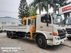 Cẩu Soosan 3.2 Tấn SCS334 Lắp Hino 3 Chân 2 Cầu Thật FM8JW7A