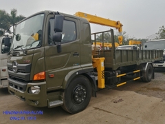 Cẩu Soosan 5 tấn 3 khúc lắp trên xe Hino 9 tấn