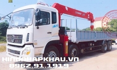 Xe tải Dongfeng Hoàng Gia 4 chân lắp cẩu ATOM 12 tấn 5 đốt 1205