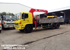 Xe cẩu hino 3 chân 15 tấn lắp cẩu 5 tấn 4 khúc Unic