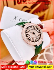 dong-ho-nu-xcer-mat-canh-hoa-xoay-full-da-rose-gold-day-xanh-la-timesstore-vn