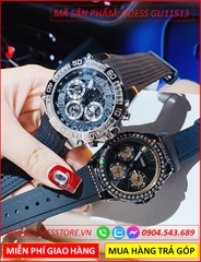 dong-ho-cap-doi-guess-chronograph-dinh-da-day-sillicone-timesstore-vn