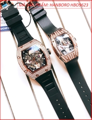 dong-ho-cap-doi-hanboro-automatic-mat-full-da-rose-gold-day-silicone-den-timesstore