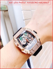 dong-ho-cap-doi-hanboro-automatic-mat-gau-truc-dinh-da-rose-gold-day-silicone-timesstore-vn