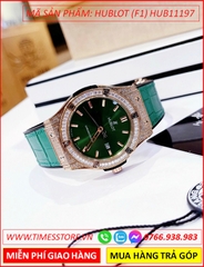 dong-ho-cap-doi-hublot-f1-mat-chronograph-rose-gold-day-xanh-la-timesstore-vn