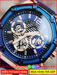 dong-ho-nam-guess-mat-tron-xanh-chronograph-the-thao-day-silicone-xanh-dep-gia-re-timesstore-vn