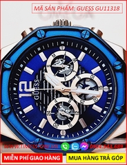 dong-ho-nam-guess-mat-tron-xanh-chronograph-the-thao-day-silicone-xanh-dep-gia-re-timesstore-vn