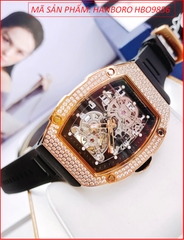 dong-ho-nam-hanboro-automatic-dinh-da-rose-gold-day-silicone-timesstore-vn