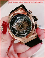 dong-ho-nam-hanboro-automatic-mat-luc-giac-rose-gold-day-silicone-den-timesstore-vn