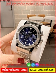 dong-ho-nam-hublot-f1-mat-tron-xanh-chronograph-day-kim-loai-timesstore-vn