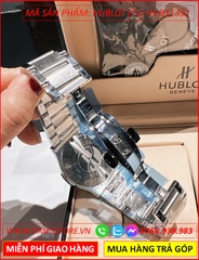 dong-ho-nam-hublot-f1-mat-tron-xanh-chronograph-day-kim-loai-timesstore-vn