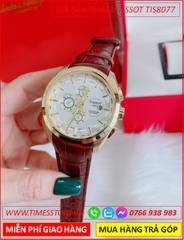 dong-ho-nam-tissot-automatic-mat-trang-6-kim-day-da-nau-timesstore-vn