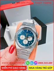 dong-ho-nam-tissot-prx-mat-xanh-chronograph-6-kim-day-kim-loai-timesstore-vn