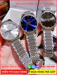 dong-ho-nu-gucci-timeless-mat-tron-xanh-day-kim-loai-timesstore-vn