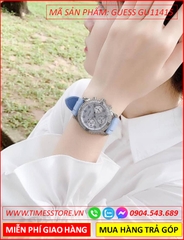 dong-ho-nu-guess-tua-hublot-mat-dinh-da-day-silicone-xanh-timesstore-vn