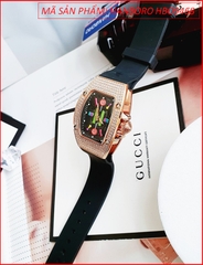 Đồng hồ Hanboro Nữ Mặt Oval Candy Rose Gold Dây Silicone (36mm)