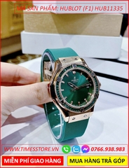 dong-ho-nu-hublot-f1-mat-tron-rose-gold-dinh-da-day-sillicone-xanh-la-timesstore-vn