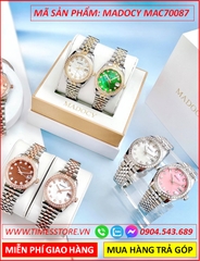 dong-ho-nu-madocy-tua-rolex-mat-hong-day-kim-loai-timesstore-vn