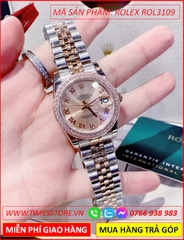 dong-ho-nu-rolex-f1-automatic-datejust-mat-vang-dinh-da-day-demi-timesstore-vn