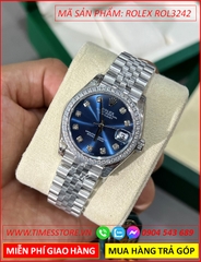 dong-ho-nu-rolex-f1-automatic-mat-xanh-dinh-da-day-kim-loai-timesstore-vn