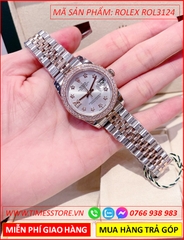 dong-ho-nu-rolex-f1-datejust-automatic-mat-trang-dinh-da-day-demi-timesstore-vn