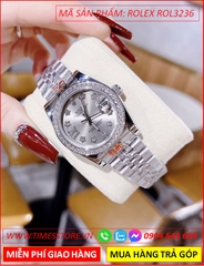 dong-ho-nu-rolex-f1-mat-tron-xam-dinh-da-day-kim-loai-timesstore-vn