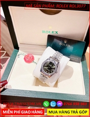 dong-ho-nu-rolex-lady-date-just-f1-automatic-mat-xanh-day-kim-loai-timesstore-vn