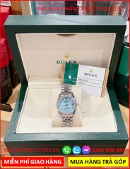 dong-ho-nu-rolex-mat-xanh-dinh-da-day-kim-loai-timesstore-vn