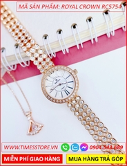 dong-ho-nu-royal-crown-mat-tron-day-thep-full-da-rose-gold-timesstore-vn