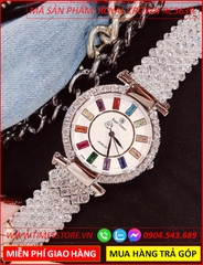 Đồng hồ Nữ Royal Crown Jewelry Đính Full Đá Swarovski Silver (36mm)