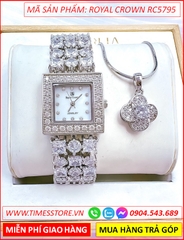 dong-ho-nu-royal-crown-mat-vuong-trang-day-kim-loai-full-da-swarovski-timesstore-vn