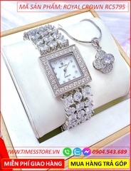 dong-ho-nu-royal-crown-mat-vuong-trang-day-kim-loai-full-da-swarovski-timesstore-vn