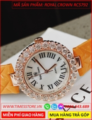 dong-ho-nu-royal-crown-tua-cartier-dinh-da-zirconia-day-da-cam-timesstore-vn