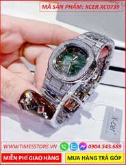 dong-ho-nu-xcer-tua-cartier-mat-vuong-xanh-day-kim-loai-timesstore-vn