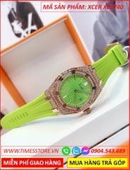 dong-ho-nu-xcer-tua-hublot-dnh-da-rose-gold-sillicone-xanh-la-timesstore-vn