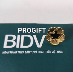 Logo cài áo mạ vàng 24K ngân hàng BIDV