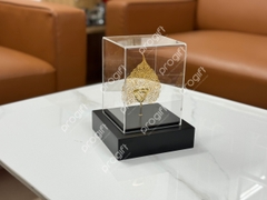 Lá bồ để sợi bạc mạ vàng để bàn logo 3D