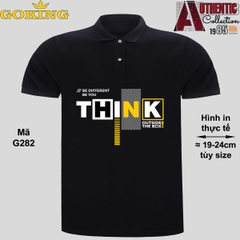 Think Outside The Box, mã G282. Áo thun polo Goking, form unisex cho nam nữ, đội nhóm, công ty. Áo phông cổ bẻ đồng phục cao cấp, vải cá sấu 3D