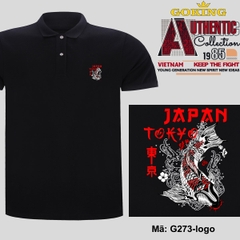 JAPAN, mã G273-logo. Áo thun polo nam nữ, form unisex. Áo phông cổ trụ Goking, vải cá sấu 3D, công nghệ chống nhăn Nhật Bản